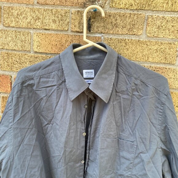 Lot of 2 Armani Dress Shirts Size 17 & 16.5 Blue and Gray - Picture 11 of 13